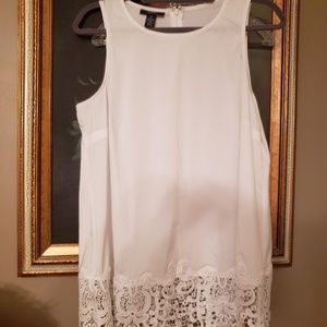 ALFANI poly-spandex lace hem tank cami
